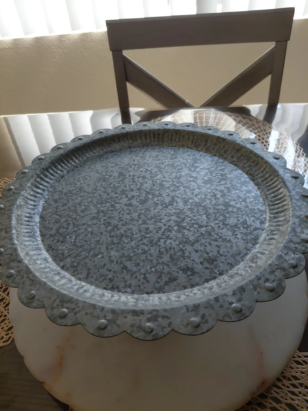 Vintage Floral Etched Glass Pedestal Cake Stand with Domed Lid